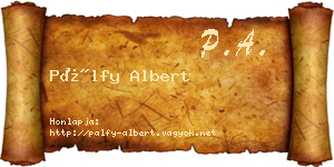 Pálfy Albert névjegykártya