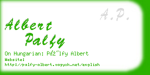 albert palfy business card